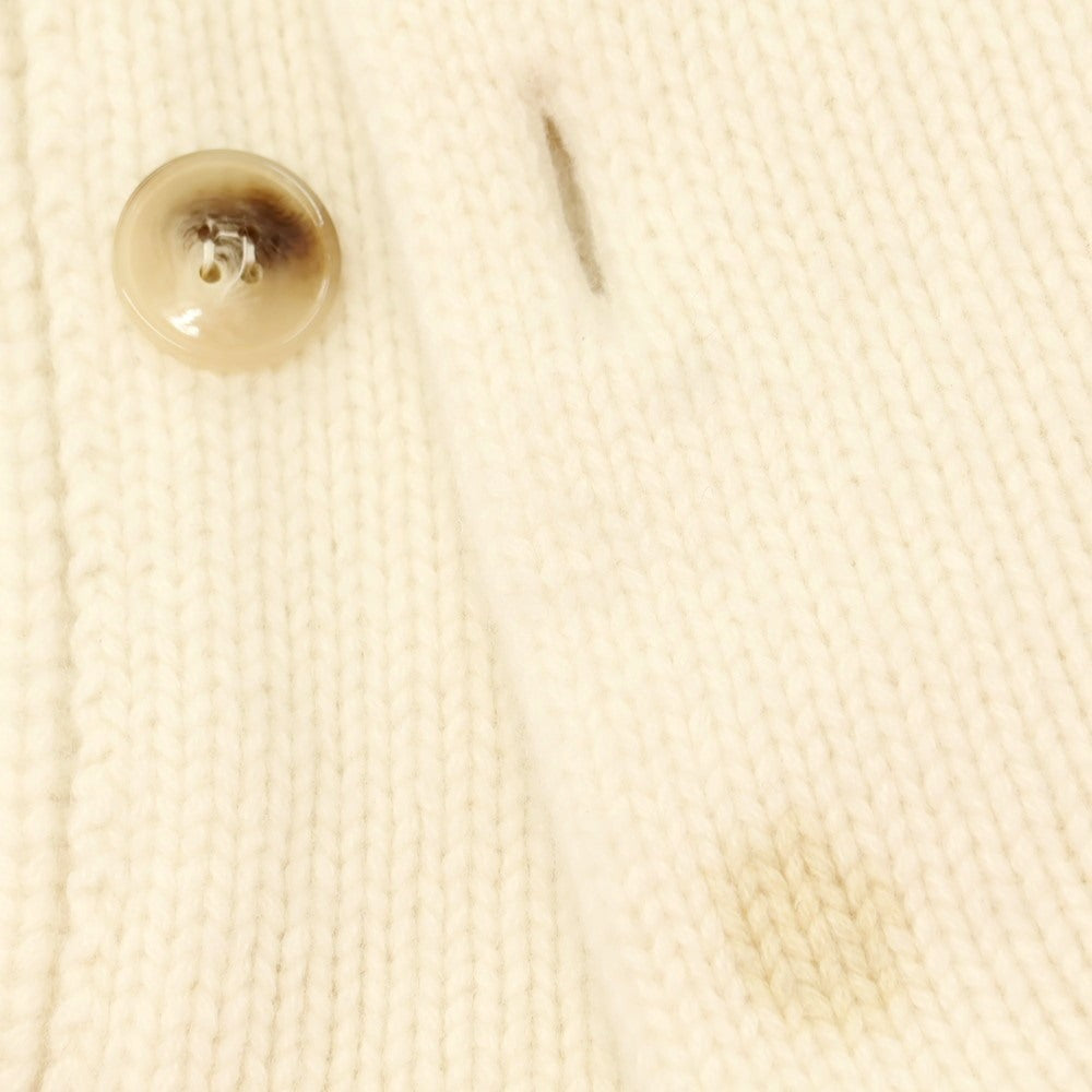 【中古】セッテフィーリ カシミア Settefili Cashmere ローゲージ ウールカシミヤ ショールカラー カーディガン アイボリー【 46/XS 】【 状態ランクC 】【 メンズ 】