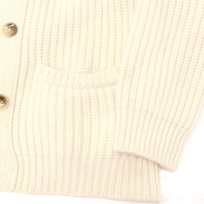 【中古】セッテフィーリ カシミア Settefili Cashmere ローゲージ ウールカシミヤ ショールカラー カーディガン アイボリー【 46/XS 】【 状態ランクC 】【 メンズ 】