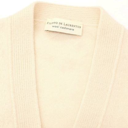 【中古】フィリッポ デ ローレンティス FILIPPO DE LAURENTIIS ウールカシミヤ カーディガン アイボリー【 50 】【 状態ランクC 】【 メンズ 】