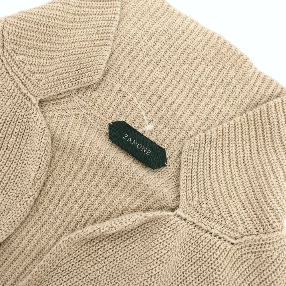 【中古】ザノーネ ZANONE リネンコットン ジャケット型 カーディガン ベージュ【サイズ46】【 状態ランクB 】【 メンズ 】