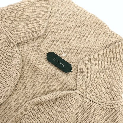 【中古】ザノーネ ZANONE リネンコットン ジャケット型 カーディガン ベージュ【サイズ46】【 状態ランクB 】【 メンズ 】