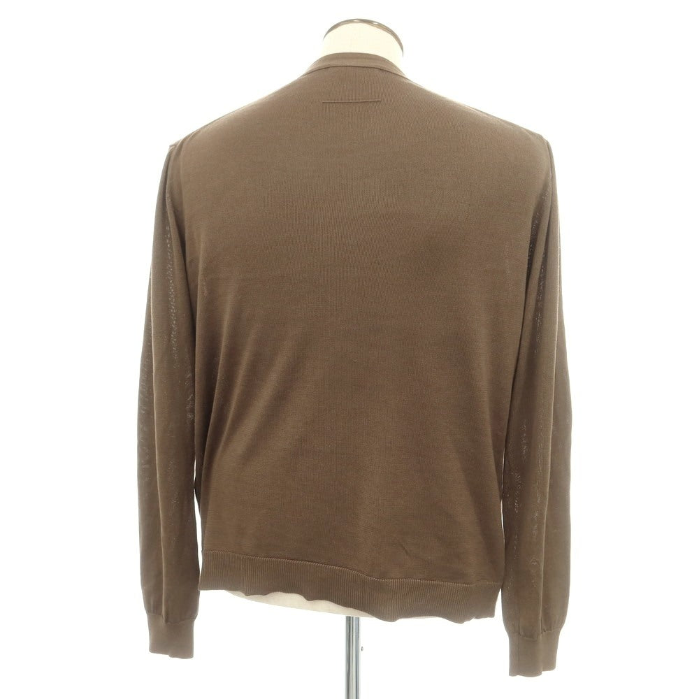 【中古】スローン SLOANE ハイゲージ シルク カーディガン カーキブラウン【 5 】【 状態ランクC 】【 メンズ 】