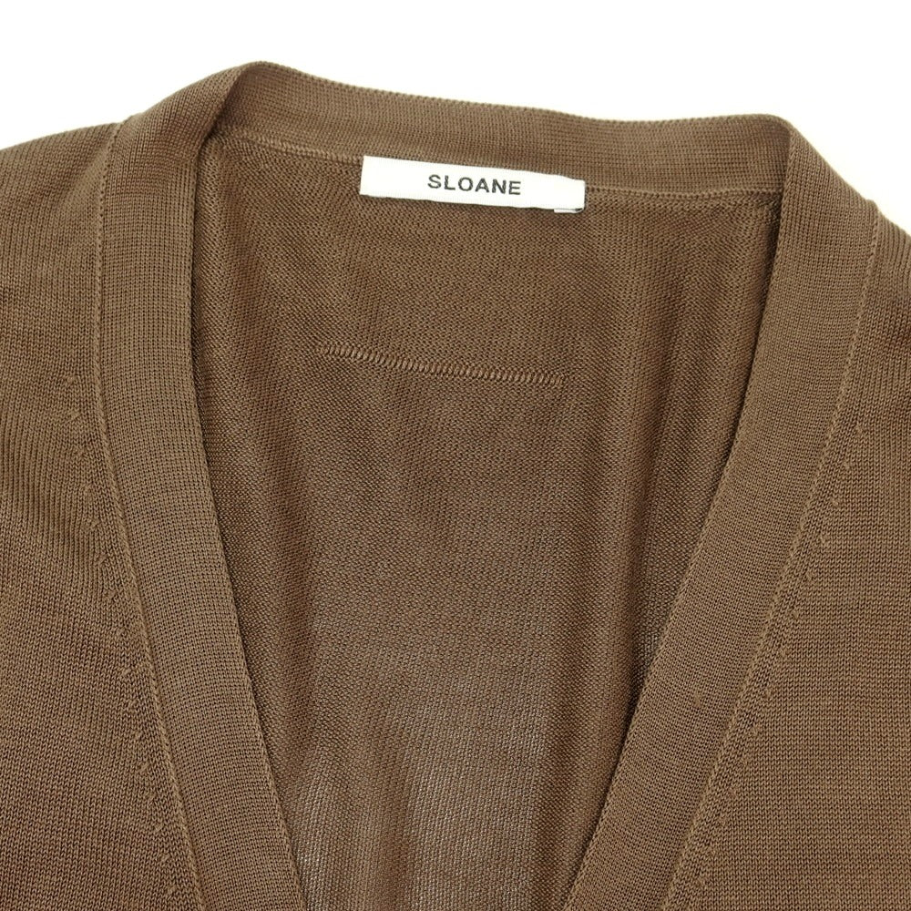 【中古】スローン SLOANE ハイゲージ シルク カーディガン カーキブラウン【 5 】【 状態ランクC 】【 メンズ 】