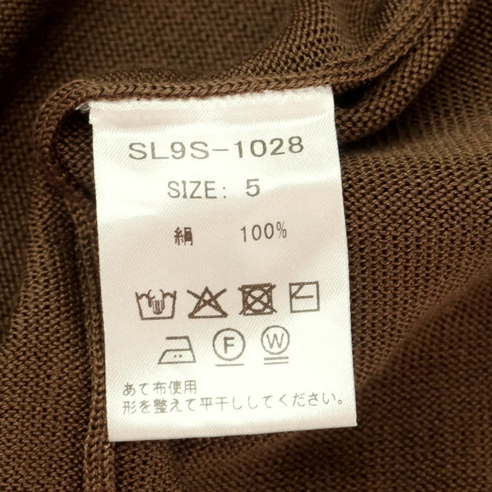 【中古】スローン SLOANE ハイゲージ シルク カーディガン カーキブラウン【 5 】【 状態ランクC 】【 メンズ 】