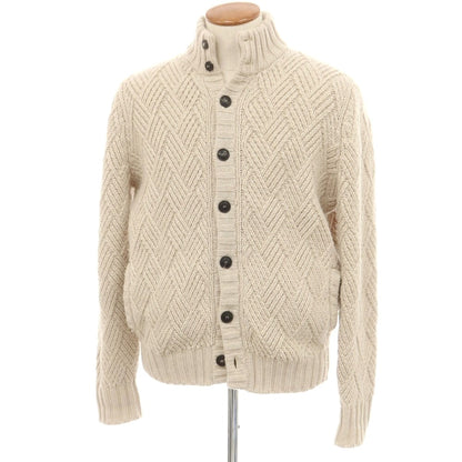 【中古】フェデーリ FEDELI TOMORROWLAND別注 ローゲージ スタンドカラー カーディガン グレージュ【 48 】【 状態ランクC 】【 メンズ 】