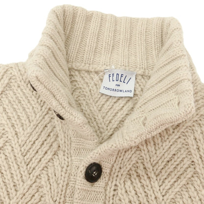 【中古】フェデーリ FEDELI TOMORROWLAND別注 ローゲージ スタンドカラー カーディガン グレージュ【 48 】【 状態ランクC 】【 メンズ 】