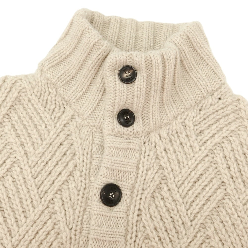 【中古】フェデーリ FEDELI TOMORROWLAND別注 ローゲージ スタンドカラー カーディガン グレージュ【 48 】【 状態ランクC 】【 メンズ 】