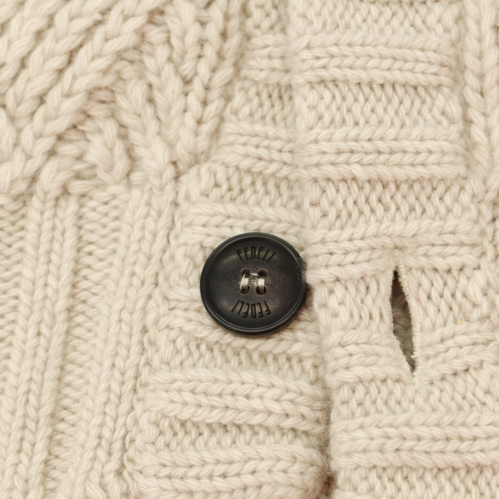 【中古】フェデーリ FEDELI TOMORROWLAND別注 ローゲージ スタンドカラー カーディガン グレージュ【 48 】【 状態ランクC 】【 メンズ 】