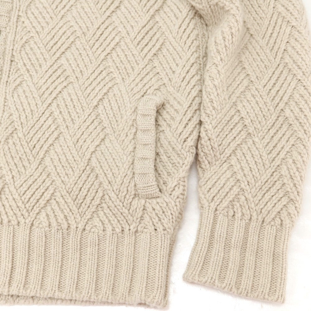 【中古】フェデーリ FEDELI TOMORROWLAND別注 ローゲージ スタンドカラー カーディガン グレージュ【 48 】【 状態ランクC 】【 メンズ 】