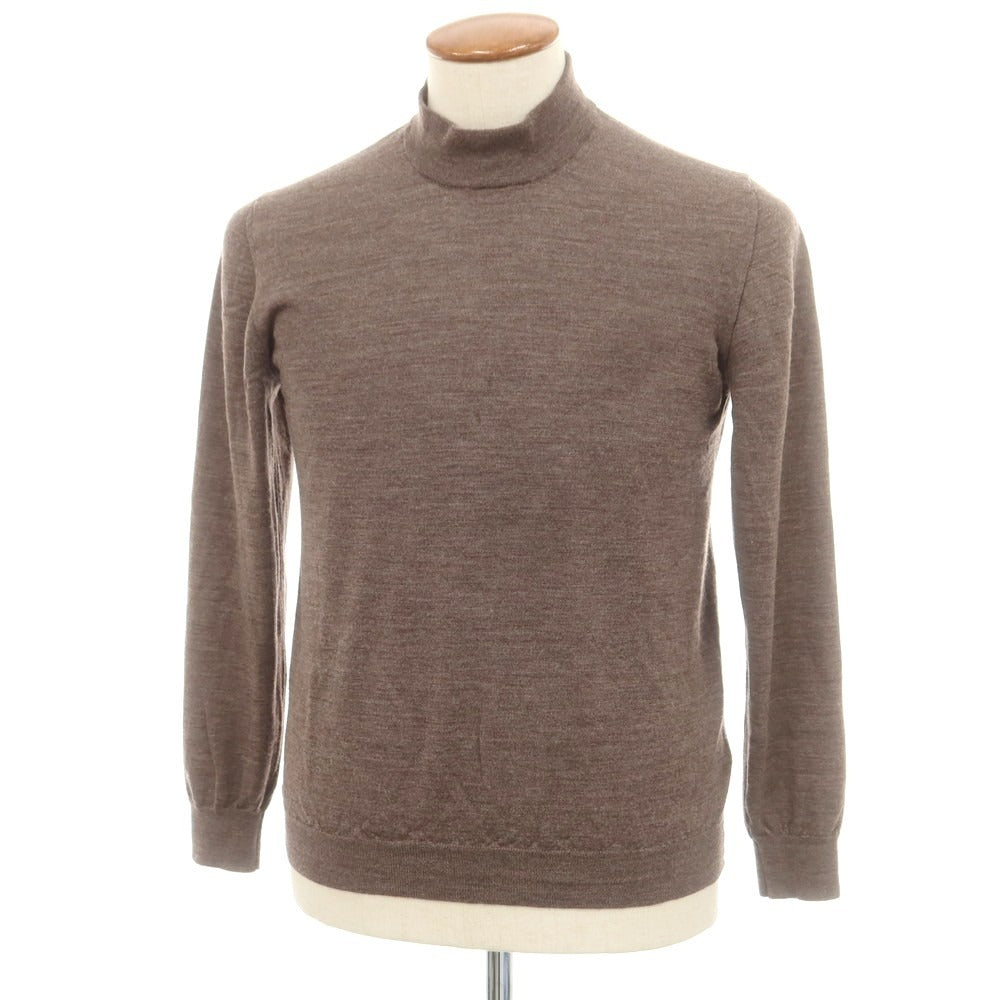 【中古】フェデーリ FEDELI ハイゲージ ウール モックネック プルオーバーニット アッシュブラウン【 48 】【 状態ランクC 】【 メンズ 】