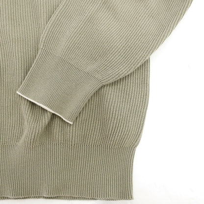 【中古】ブルネロクチネリ Brunello Cucinelli リブ編み ハイゲージ コットン ニット パーカー スモークグリーン【サイズ46】【 状態ランクC 】【 メンズ 】