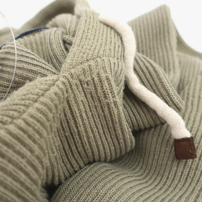 【中古】ブルネロクチネリ Brunello Cucinelli リブ編み ハイゲージ コットン ニット パーカー スモークグリーン【サイズ46】【 状態ランクC 】【 メンズ 】