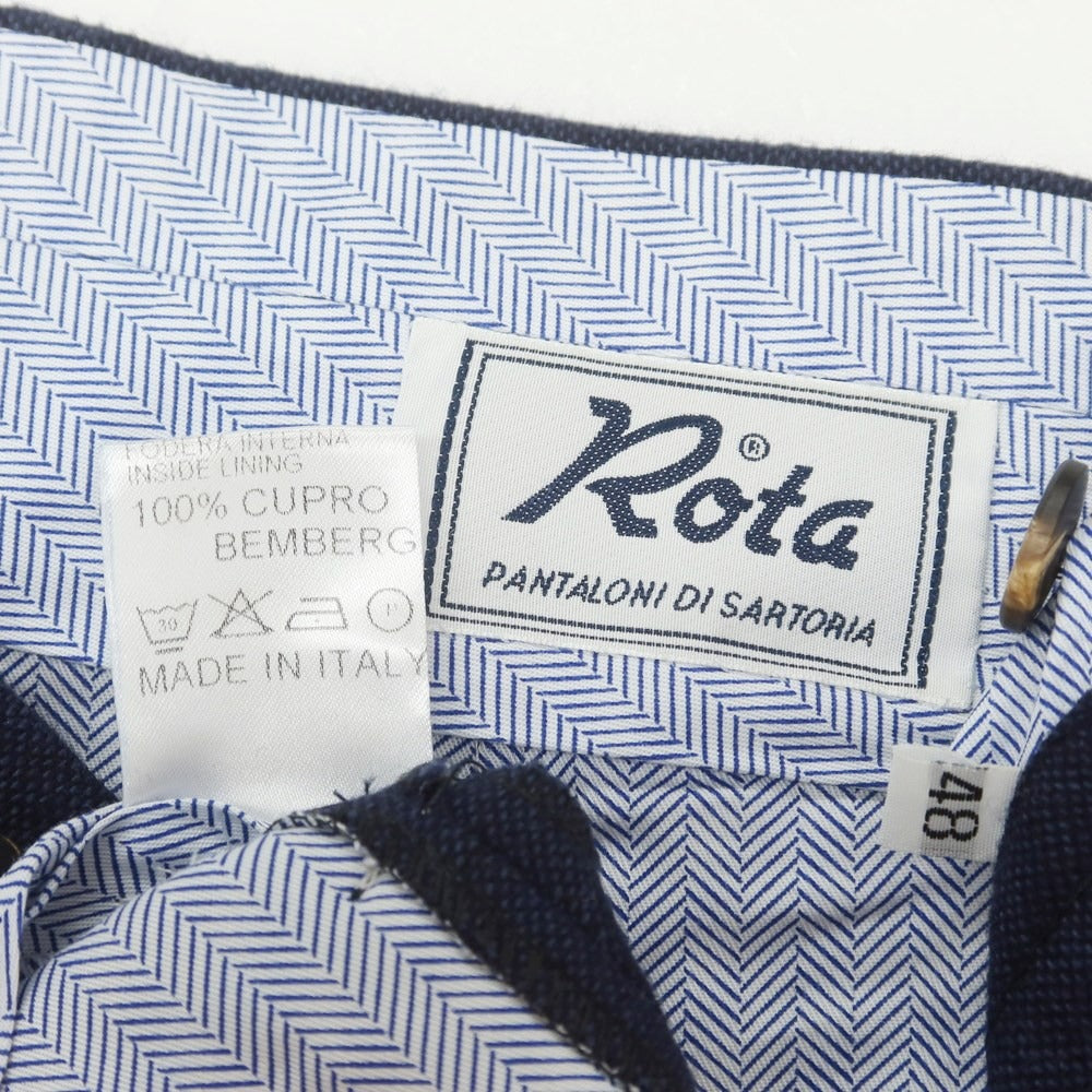 【中古】ロータ ROTA ウールコットン ドレススラックスパンツ ネイビー【 48 】【 状態ランクB 】【 メンズ 】