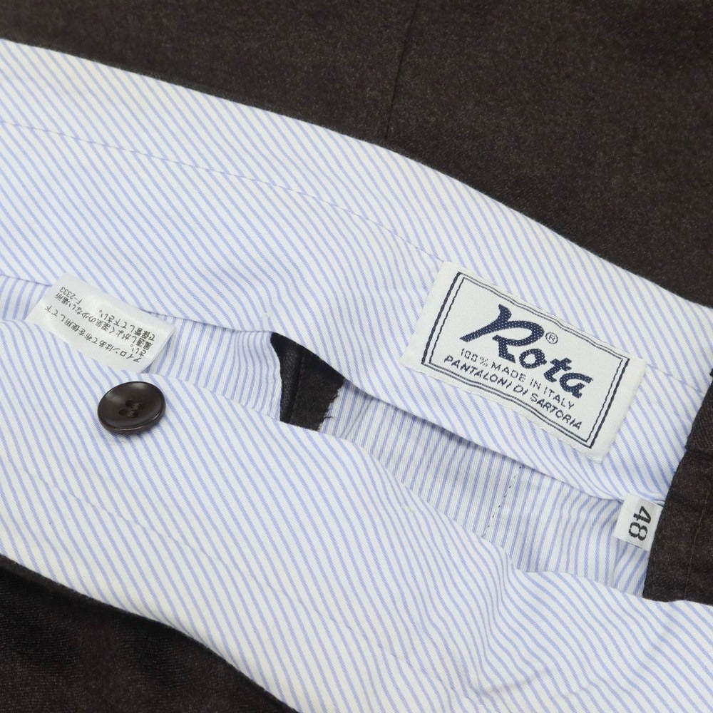 【中古】ロータ ROTA ウールカシミヤ ドレススラックスパンツ ブラウン【 48 】【 状態ランクC 】【 メンズ 】