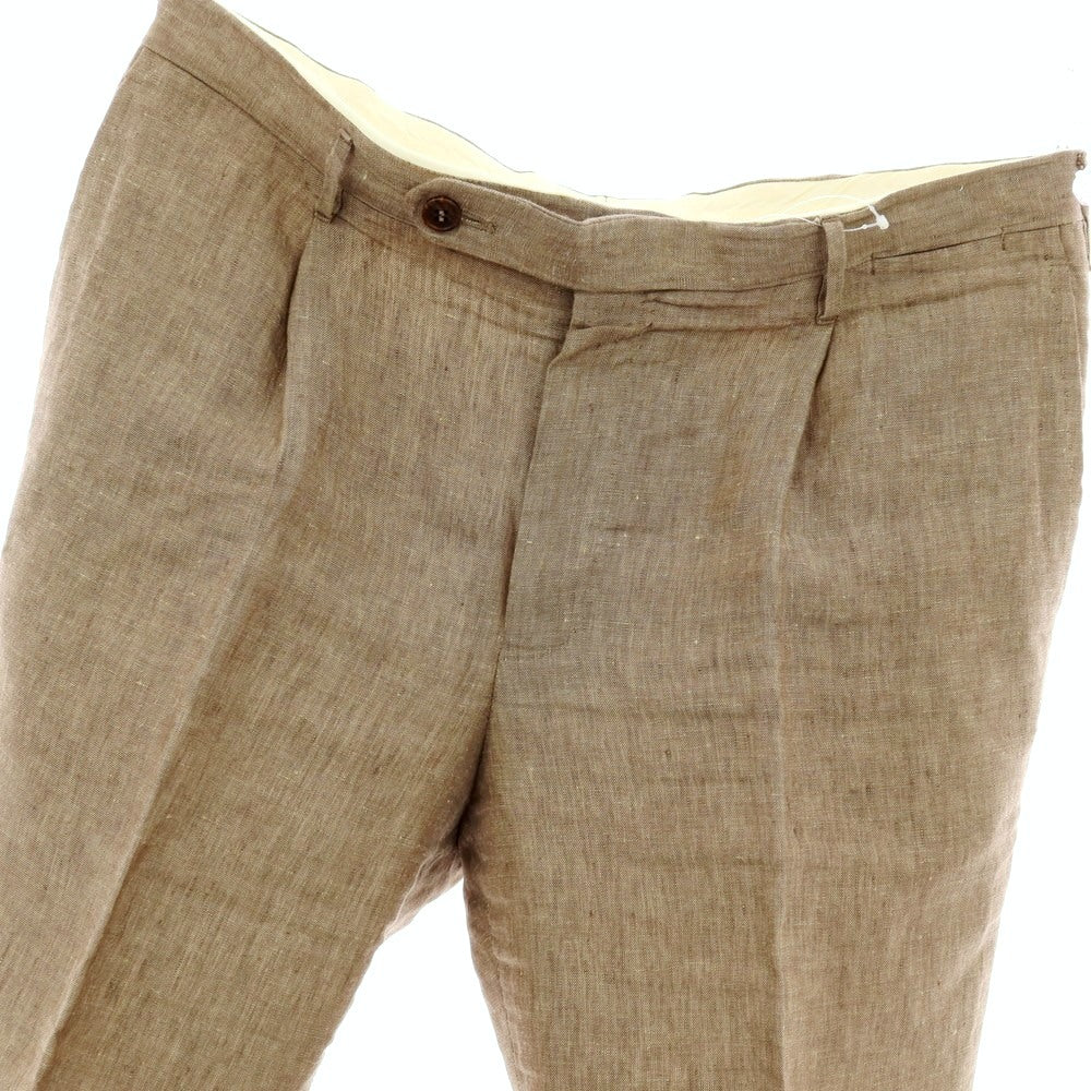 【中古】ロータ ROTA リネン カジュアルスラックスパンツ ダークベージュ【サイズ48】【 状態ランクC 】【 メンズ 】