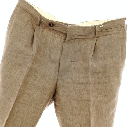 【中古】ロータ ROTA リネン カジュアルスラックスパンツ ダークベージュ【サイズ48】【 状態ランクC 】【 メンズ 】