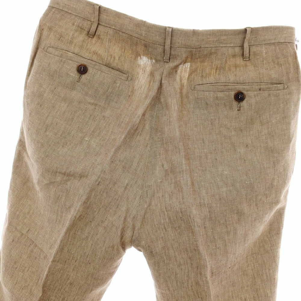 【中古】ロータ ROTA リネン カジュアルスラックスパンツ ダークベージュ【サイズ48】【 状態ランクC 】【 メンズ 】