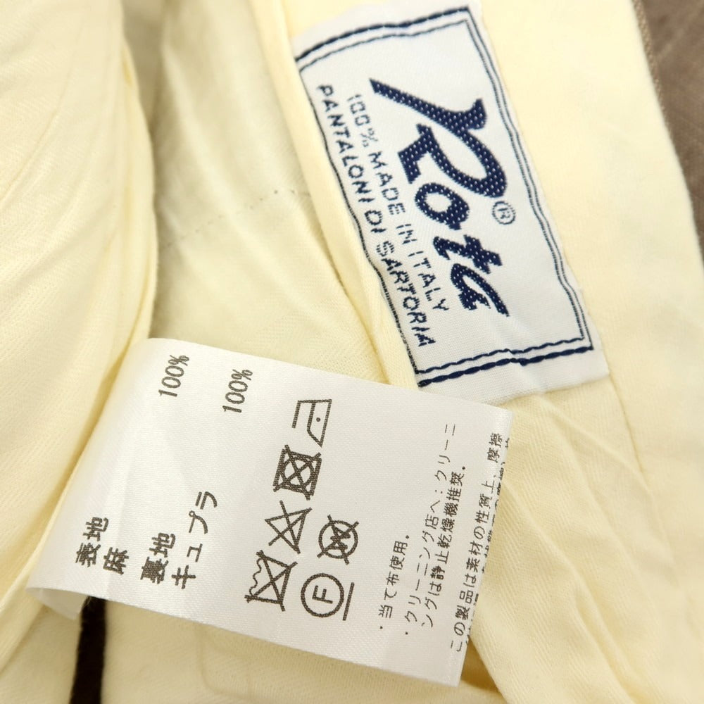 【中古】ロータ ROTA リネン カジュアルスラックスパンツ ダークベージュ【 サイズ48 】【 状態ランクC 】【 メンズ 】 [APD]