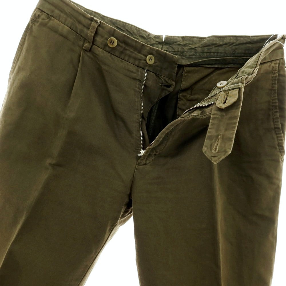 【中古】ロータスポーツ ROTA SPORTS コットンリネン カジュアルスラックスパンツ ダークオリーブ【サイズ48】【 状態ランクC 】【 メンズ 】