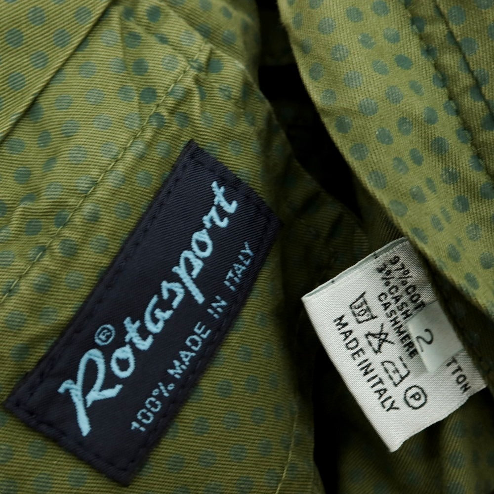 【中古】ロータスポーツ ROTA SPORTS コットンカシミヤ カジュアルスラックスパンツ オリーブグリーン【サイズ50】【 状態ランクC 】【 メンズ 】 [APD]