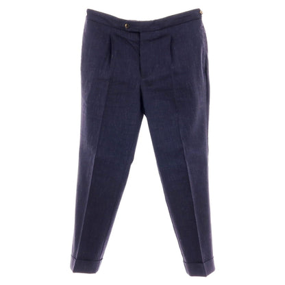 【中古】ロータスポーツ ROTA SPORTS ストレッチ ウールリネンコットン イージースラックスパンツ ネイビー【サイズ48】【 状態ランクB 】【 メンズ 】