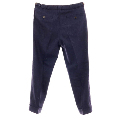 【中古】ロータスポーツ ROTA SPORTS ストレッチ ウールリネンコットン イージースラックスパンツ ネイビー【サイズ48】【 状態ランクB 】【 メンズ 】