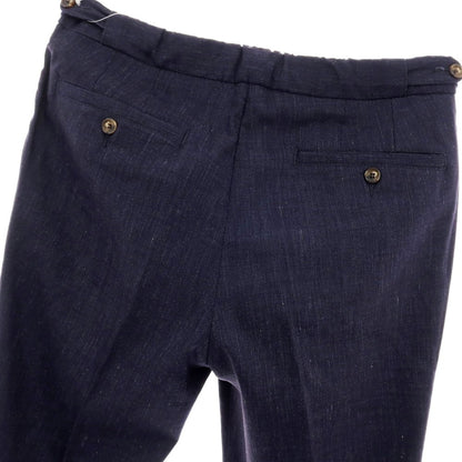 【中古】ロータスポーツ ROTA SPORTS ストレッチ ウールリネンコットン イージースラックスパンツ ネイビー【サイズ48】【 状態ランクB 】【 メンズ 】