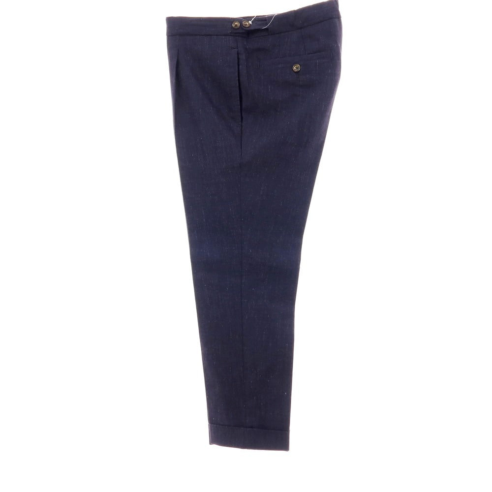 【中古】ロータスポーツ ROTA SPORTS ストレッチ ウールリネンコットン イージースラックスパンツ ネイビー【サイズ48】【 状態ランクB 】【 メンズ 】