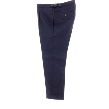 【中古】ロータスポーツ ROTA SPORTS ストレッチ ウールリネンコットン イージースラックスパンツ ネイビー【サイズ48】【 状態ランクB 】【 メンズ 】