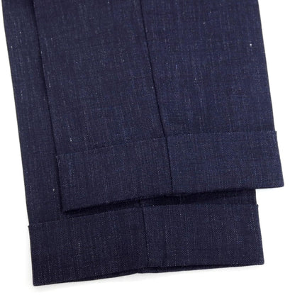 【中古】ロータスポーツ ROTA SPORTS ストレッチ ウールリネンコットン イージースラックスパンツ ネイビー【サイズ48】【 状態ランクB 】【 メンズ 】