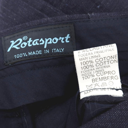 【中古】ロータスポーツ ROTA SPORTS ストレッチ ウールリネンコットン イージースラックスパンツ ネイビー【サイズ48】【 状態ランクB 】【 メンズ 】