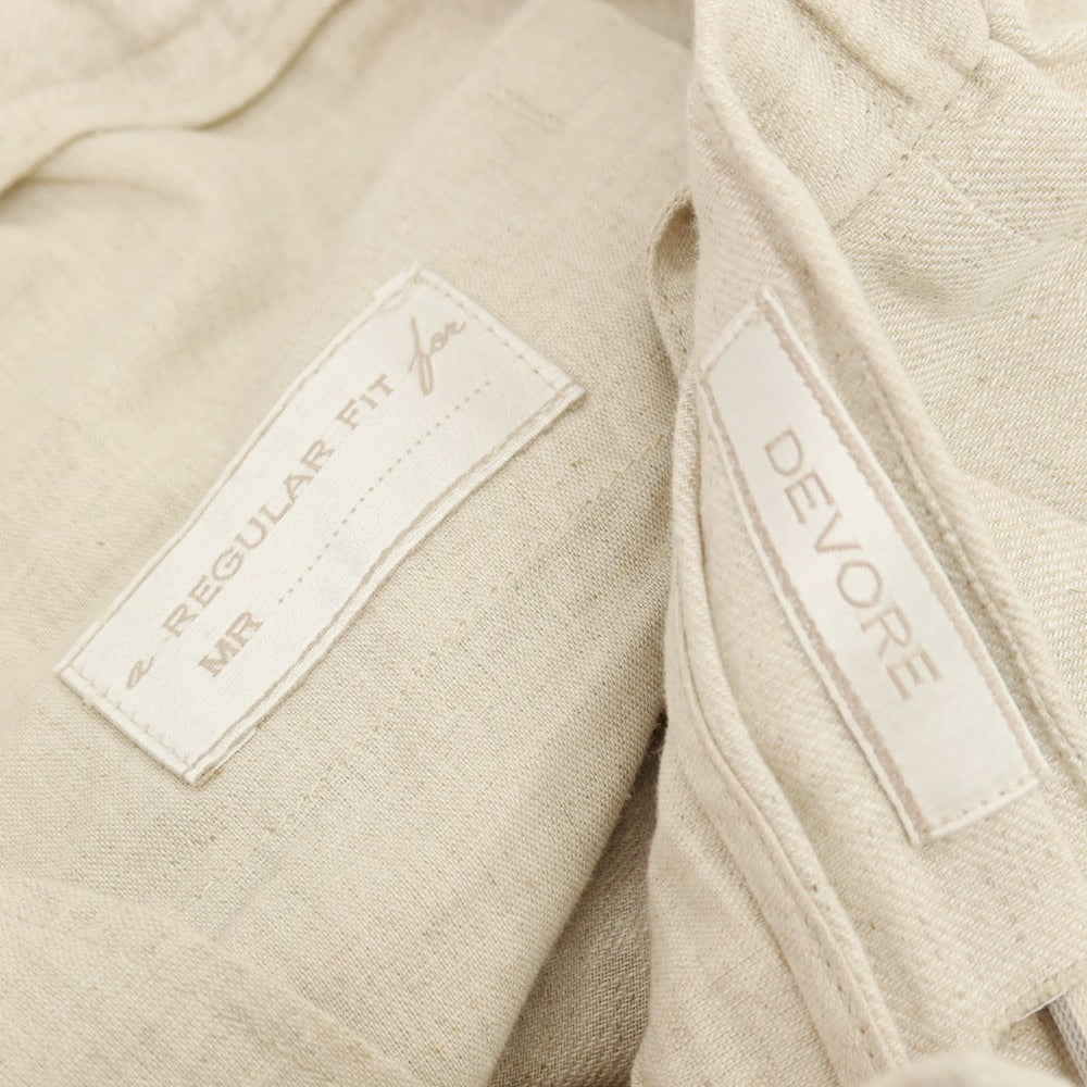 【中古】デヴォレ インチピット DEVORE Incipit リネンコットン イージースラックスパンツ ベージュ【サイズ48】【 状態ランクC 】【 メンズ 】