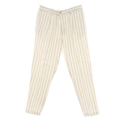 【中古】ブリリア1949 BRIGLIA 1949 ストレッチ リネンコットン イージースラックスパンツ ホワイトxベージュ【サイズ48】【 状態ランクB 】【 メンズ 】