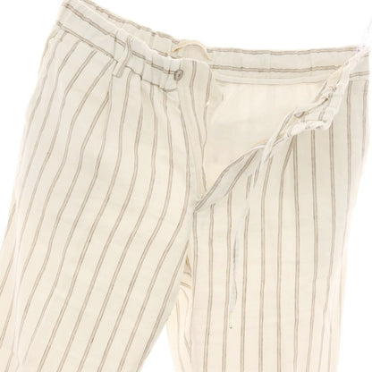 【中古】ブリリア1949 BRIGLIA 1949 ストレッチ リネンコットン イージースラックスパンツ ホワイトxベージュ【サイズ48】【 状態ランクB 】【 メンズ 】