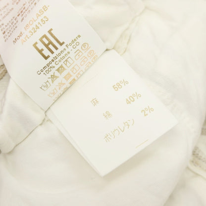 【中古】ブリリア1949 BRIGLIA 1949 ストレッチ リネンコットン イージースラックスパンツ ホワイトxベージュ【サイズ48】【 状態ランクB 】【 メンズ 】