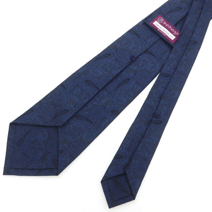 【中古】ココン COCON シルク トレピエゲ ペイズリー柄ネクタイ ネイビー【 状態ランクB 】【 メンズ 】