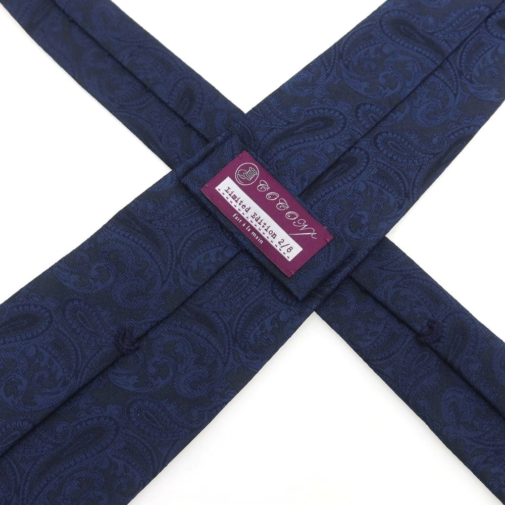 【中古】ココン COCON シルク トレピエゲ ペイズリー柄ネクタイ ネイビー【 状態ランクB 】【 メンズ 】