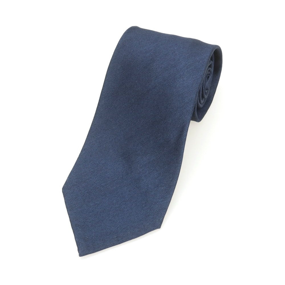 【中古】ココン COCON 柞蚕シルク トレピエゲ ソリッド ネクタイ ネイビー【 状態ランクB 】【 メンズ 】