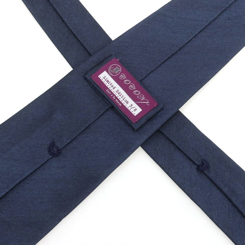 【中古】ココン COCON 柞蚕シルク トレピエゲ ソリッド ネクタイ ネイビー【 状態ランクB 】【 メンズ 】