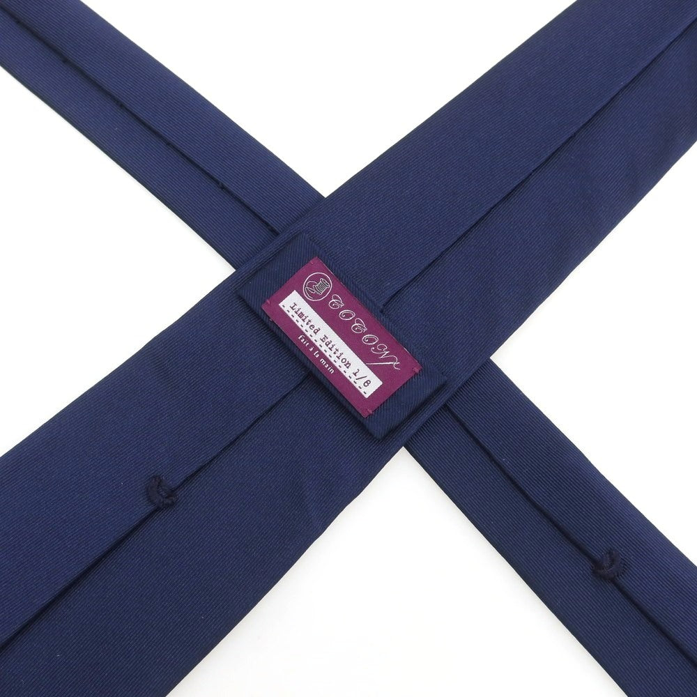 【中古】ココン COCON シルク トレピエゲ ソリッド ネクタイ ネイビー【 状態ランクB 】【 メンズ 】