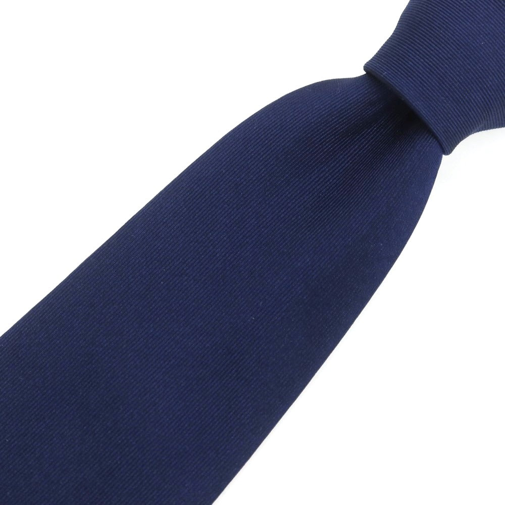 【中古】ココン COCON シルク トレピエゲ ソリッド ネクタイ ネイビー【 状態ランクB 】【 メンズ 】