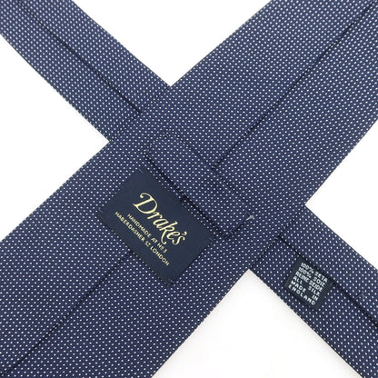 【中古】ドレイクス DRAKES シルク ドット柄ネクタイ ネイビーxホワイト【 状態ランクB 】【 メンズ 】