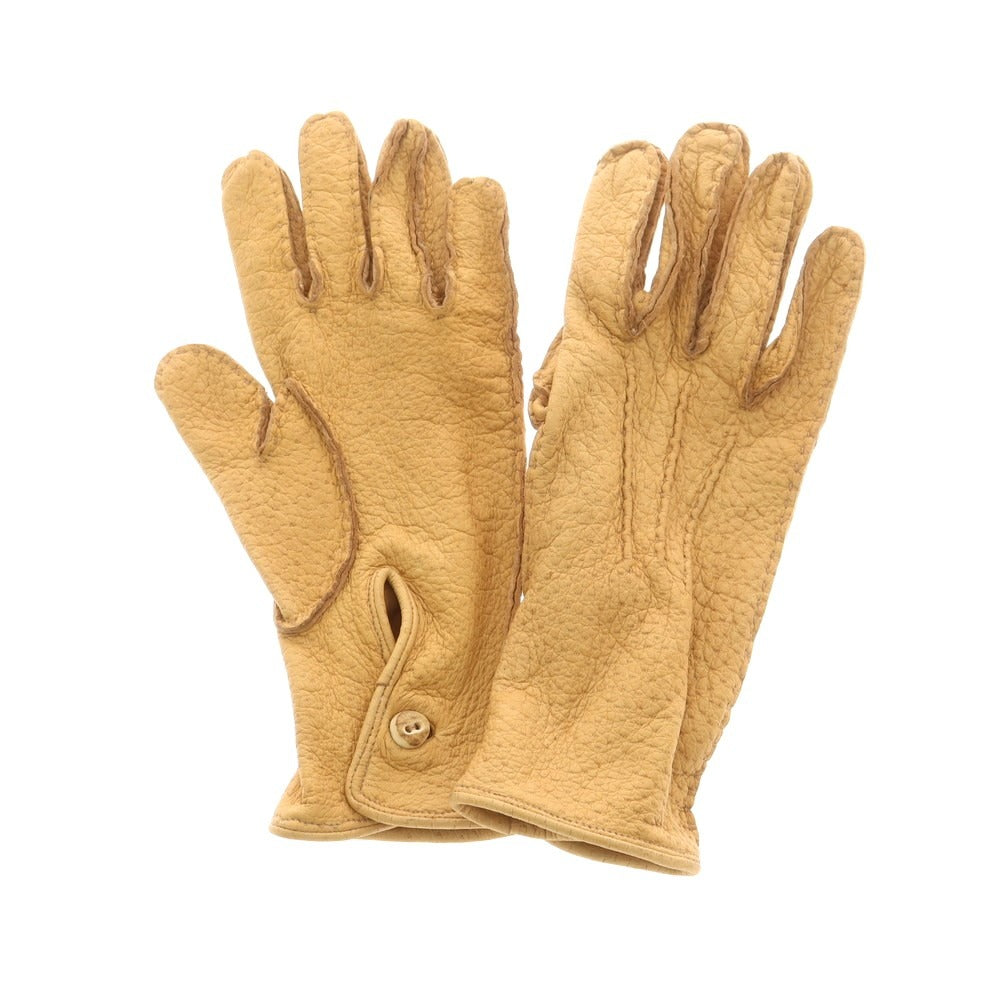 【中古】チェスタージェフリー CHESTER JEFFERIES レザー 手袋 グローブ イエローベージュ【 表記なし（M位） 】【 状態ランクC 】【 メンズ 】