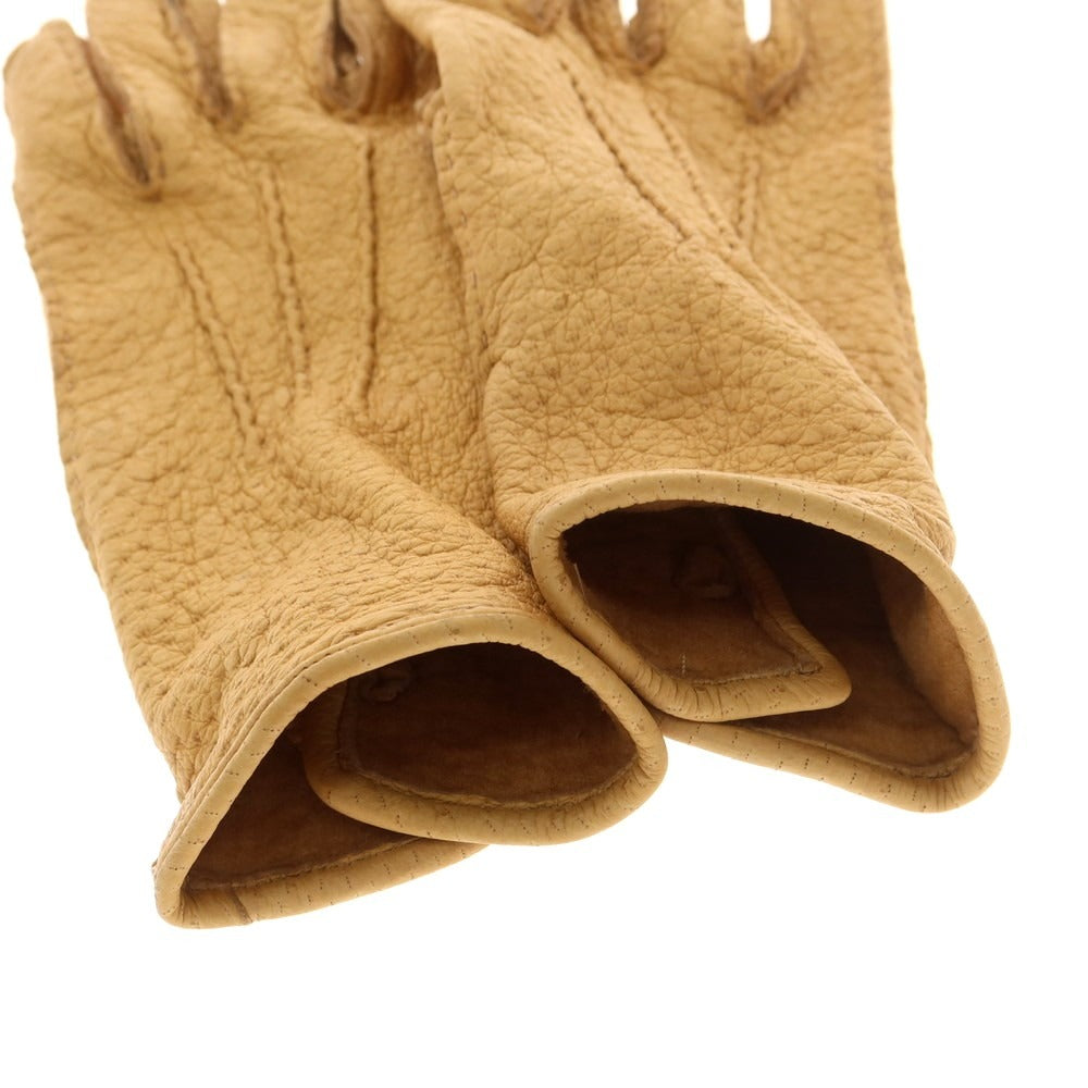 【中古】チェスタージェフリー CHESTER JEFFERIES レザー 手袋 グローブ イエローベージュ【 表記なし（M位） 】【 状態ランクC 】【 メンズ 】