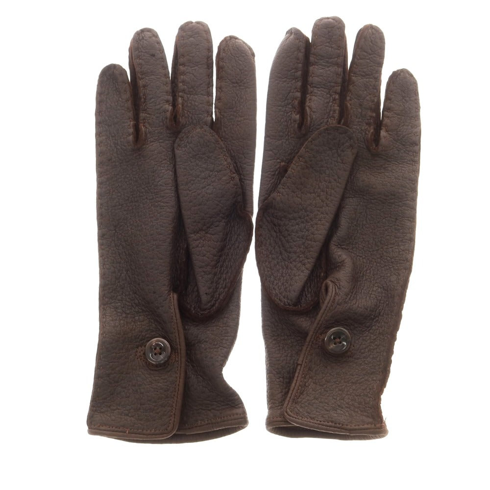 【中古】チェスタージェフリー CHESTER JEFFERIES レザー 手袋 グローブ ダークブラウン【 表記なし（M位） 】【 状態ランクB 】【 メンズ 】