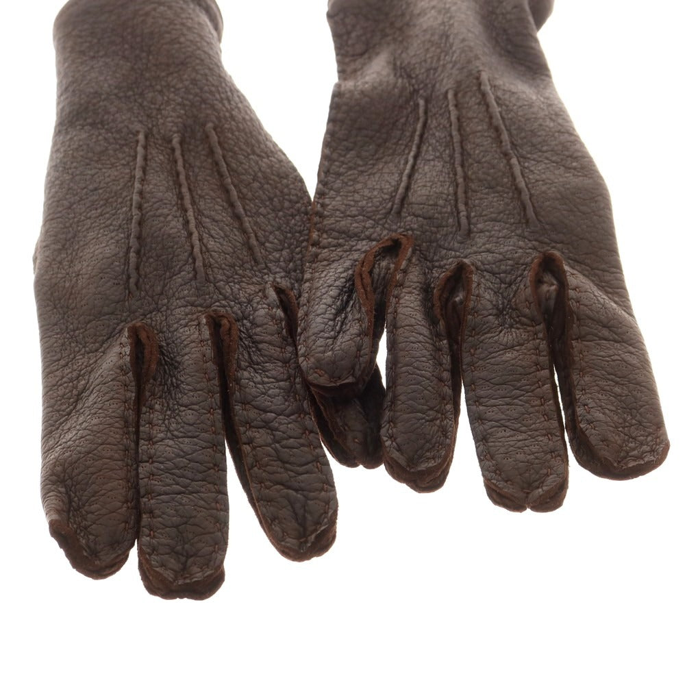 【中古】チェスタージェフリー CHESTER JEFFERIES レザー 手袋 グローブ ダークブラウン【 表記なし（M位） 】【 状態ランクB 】【 メンズ 】