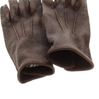 【中古】チェスタージェフリー CHESTER JEFFERIES レザー 手袋 グローブ ダークブラウン【 表記なし（M位） 】【 状態ランクB 】【 メンズ 】