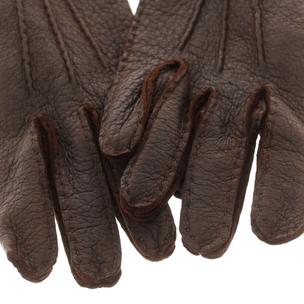 【中古】チェスタージェフリー CHESTER JEFFERIES レザー 手袋 グローブ ダークブラウン【 表記なし（M位） 】【 状態ランクB 】【 メンズ 】