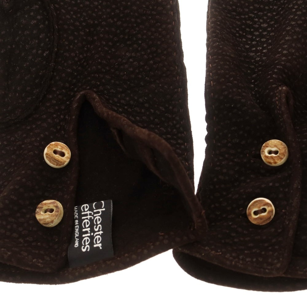 【中古】チェスタージェフリー CHESTER JEFFERIES レザー 手袋 グローブ ブラックブラウン【 表記なし（M位） 】【 状態ランクC 】【 メンズ 】