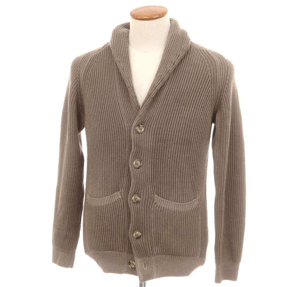 【中古】フェデーリ FEDELI ウール ショールカラー カーディガン アッシュブラウン【 46 】【 状態ランクC 】【 メンズ 】